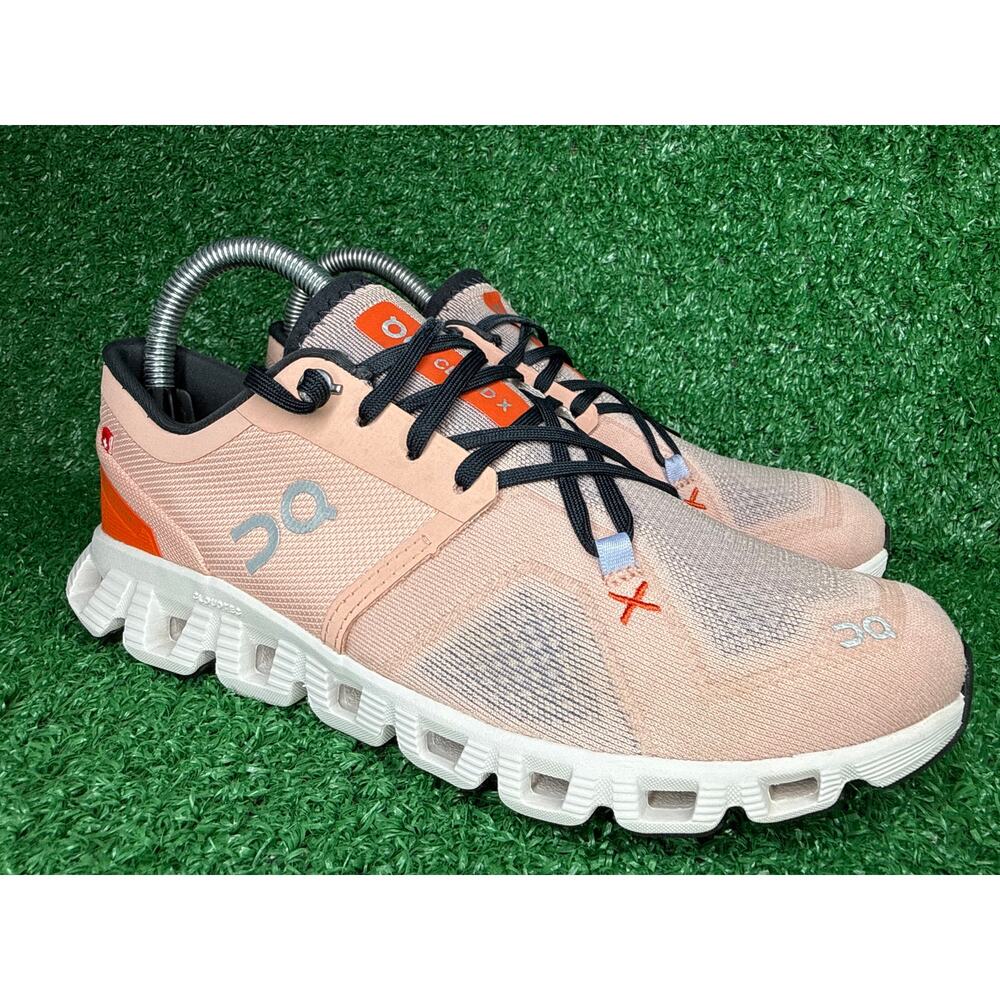 On Running Cloud X Women Size 7 Pink Orange Running Comfort Sneakers 60.98691 - Picture 2 of 9